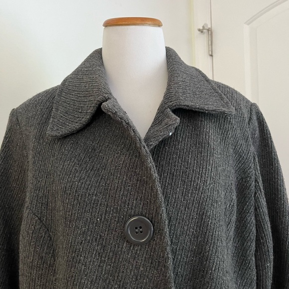 Jennifer Lopez JLO Gray Wool Blend Mid Length Plus Size Coat Size 3X - Picture 2 of 12